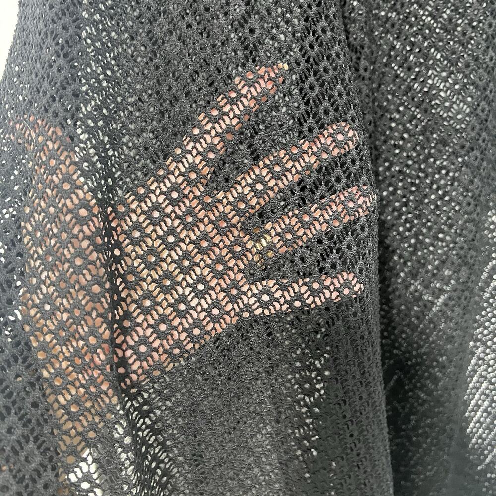 Blue Island Sheer Crochet Swim Coverup Pants Black Size Large Beach Split Leg - Picture 4 of 10